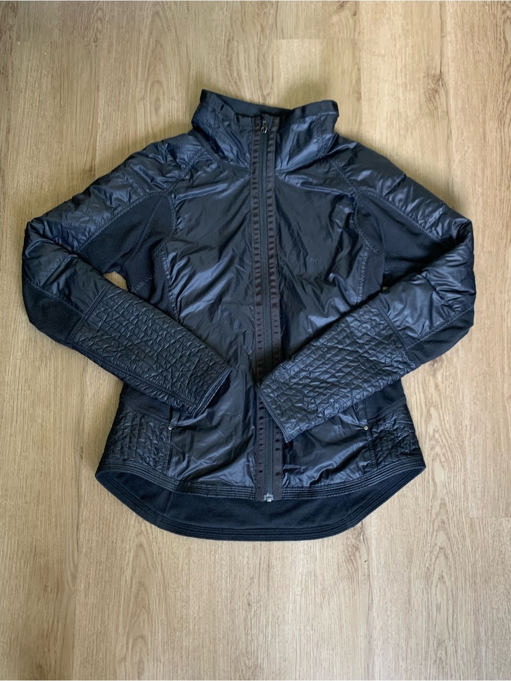 Lululemon Run Bundle Up Jacket Luxtreme Mixrofleece Goose Down Quilted Size 10